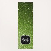 Lichtgroene groene glitter sparkles Monogram Yogamat (Voorkant)