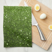 Lichtgroene groene glitter sparkles theedoek (Quarter Fold)