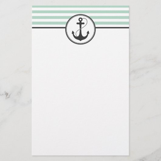 Lichtgroene handmatige anker briefpapier (Voorkant)