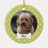 Lichtgroene harten Paws Custom Huisdier Puppy Dog Keramisch Ornament (Voorkant)