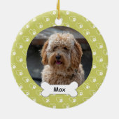 Lichtgroene harten Paws Custom Huisdier Puppy Dog Keramisch Ornament (Achterkant)