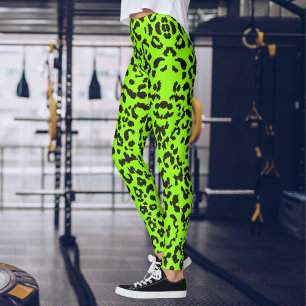 Lichtgroene Leopard Print   Tijgerprint Leggings