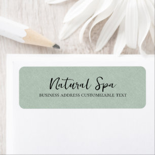 Lichtgroene linnen textuur Druk zwarte Typografie Etiket