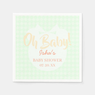 Lichtgroene lintbeer baby shower papieren servet