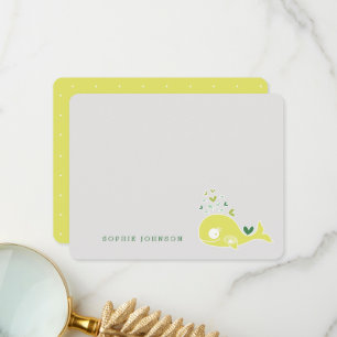 Lichtgroene Malle Zwangere Mama Walvis Baby Shower Bedankkaart
