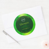 Lichtgroene marmeren patroon productlabels logo ronde sticker (Envelop)