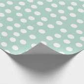 Lichtgroene mint polka dot cadeaupapier (Hoek)
