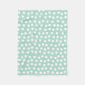 Lichtgroene mint polka dots fleece deken (Voorkant)