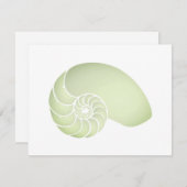 Lichtgroene Nautilus Flat Note-kaart Bedankkaart (Voorkant / Achterkant)