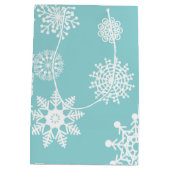 lichtgroene sneeuwvlokken medium cadeauzakje (Achterkant)