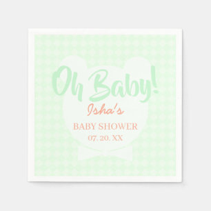 Lichtgroene stropdas beer baby shower papieren ser servet