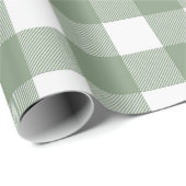 Lichtgroene witte Buffalo Check Plaid Cadeaupapier (Rol Hoek)
