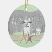 Lichtgroene zeesterren foto keramisch ornament (Links)