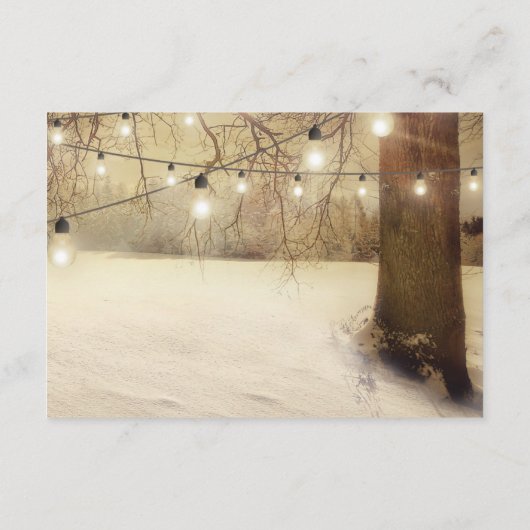 Lichtjes voor een rustige winter Kerstboom bruilof Informatiekaartje (Achterkant)