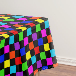 Lichtkleurige Neon Checker Tafelkleed