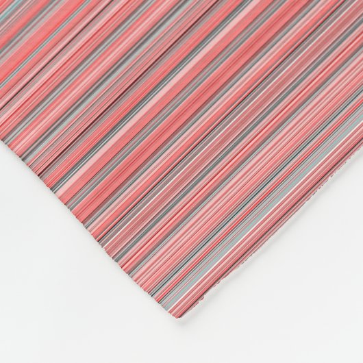 Lichtkoraalstrepen Fleece Deken (Hoek)