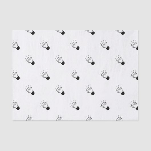 Lichtlamp in zwart-wit tissuepapier (Voorkant)