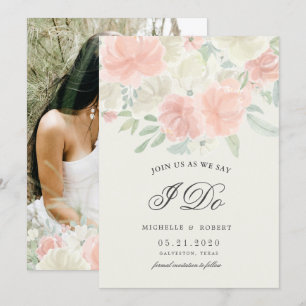 lichtlente floral Photo Save the Date Kaart