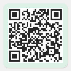 Lichtmuntgroene QR-code Vierkante Sticker