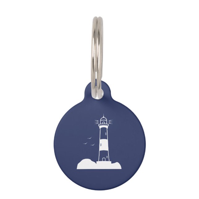 Lichtopstand Navy Blauwe Identificatieplaat Huisdierpenning (Voorkant)