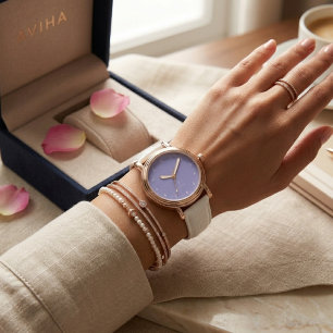Lichtpaarse beginletters gepersonaliseerde eWatch- Horloge