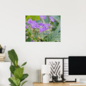 Lichtpaarse Ooievaarsbek Wilde Bloem Botanische Fo Poster (Thuiskantoor)