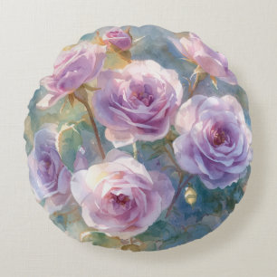 Lichtpaarse Rozen Impressionistische Bloemen Rond Kussen