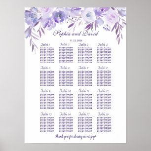 Lichtpaarse Stofblauwe Bloemstuk Stoelenkaart Poster