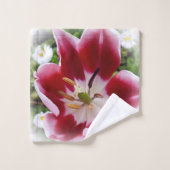 lichtrode tulp bad handdoek (Wasdoekje)