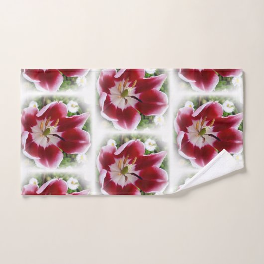 lichtrode tulp bad handdoek (Handdoek)