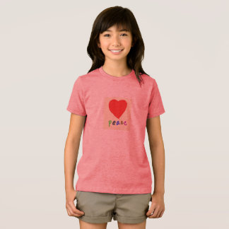 Lichtrode "Vrede" T-shirt met rode hart 