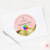 Lichtrood Wavy Gold Logo Monogram Productlabel Ronde Sticker (Envelop)