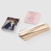 Lichtroze aangepaste foto huwelijksprogramma handwaaier (Niet-gemonteerd)