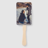 Lichtroze aangepaste foto huwelijksprogramma handwaaier (Voorkant)