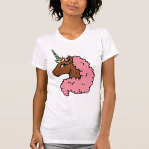 Lichtroze Afro Eenhoorn T-shirt