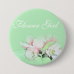 lichtroze appelbloemmeisje ronde button 7,6 cm
