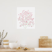 lichtroze Baby Breath Bouquet Poster (Keuken)