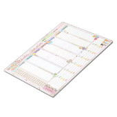 Lichtroze baby weekrooster notitieblok (Schuin)