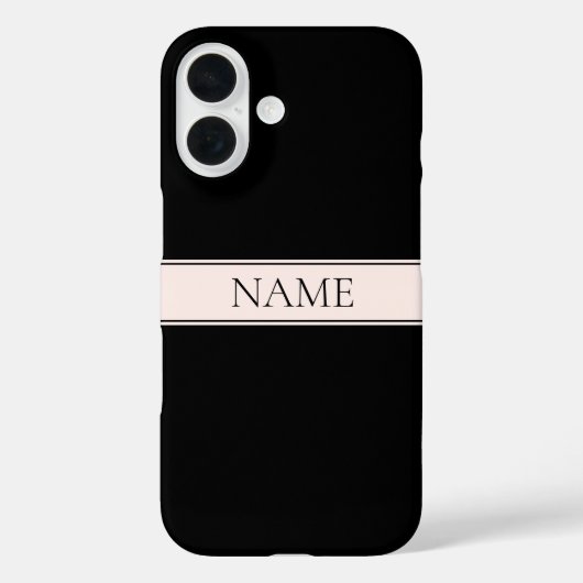 Lichtroze Blush Stripe & Elegante Bewerkbare Tekst Case-Mate iPhone Case (Achterkant)