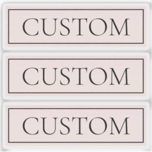 Lichtroze Blush Stripe & Elegante Bewerkbare Tekst Sticker