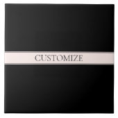 Lichtroze Blush Stripe & Elegante Bewerkbare Tekst Tegeltje (Voorkant)