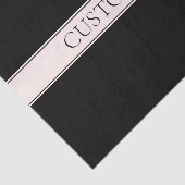 Lichtroze Blush Stripe & Elegante Bewerkbare Tekst Tissuepapier (Detail)