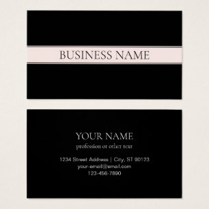 Lichtroze Blush Stripe & Elegante Bewerkbare Tekst Visitekaartje