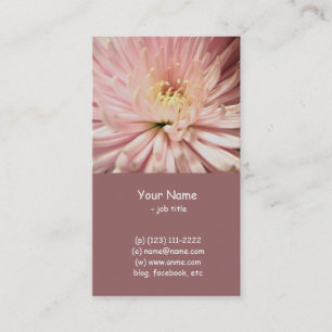 lichtroze chrysanthemabloem visitekaartje