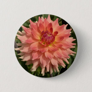 Lichtroze Dahlia Petals Motif Ronde Button 5,7 Cm