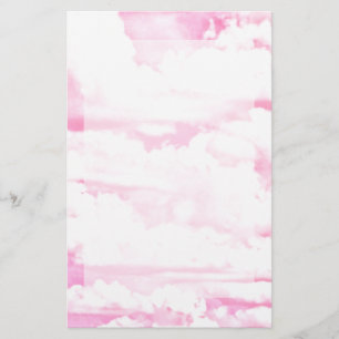 Lichtroze elegante wolken decor briefpapier