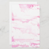 Lichtroze elegante wolken decor briefpapier (Voorkant / Achterkant)