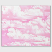 Lichtroze elegante wolken decor cadeaupapier (Vlak)