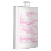 Lichtroze elegante wolken decor heupfles (Rechts)