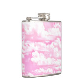 Lichtroze elegante wolken decor heupfles (Rechts)